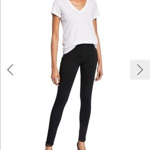 AG Farrah High-Waist Stretch Black Skinny Jeans 32